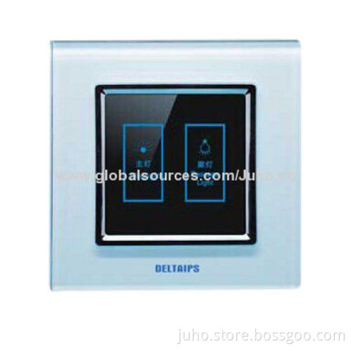 2-gang intelligent touch panel light switch, hotel smart light switch